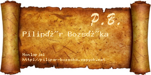 Pilipár Bozsóka névjegykártya